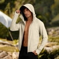 thumbnail image 2 of Stamzod Fishing Shirts for Men Long Sleeve Zip Up Sun Hoodie with Mask And Brim Uv Protection Rash Guard Coffee XXXXXL, 2 of 9
