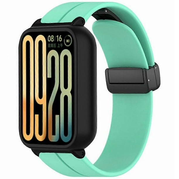 For Xiaomi Smart Band 9 Pro Strap with Case 2 in 1 Silicone Watch Band Magnetic Folding Buckle - Gre