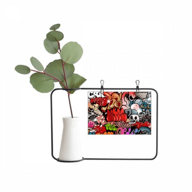 Graffiti Street Colorful l Wall Painting Metal Picture Frame Cerac Vase Decor