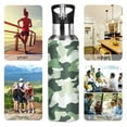 thumbnail image 7 of Yayeee 33oz Double Wall Stainless Steel Water Bottle with Flip Straw, Army Green Camouflage Pattern, 7 of 7