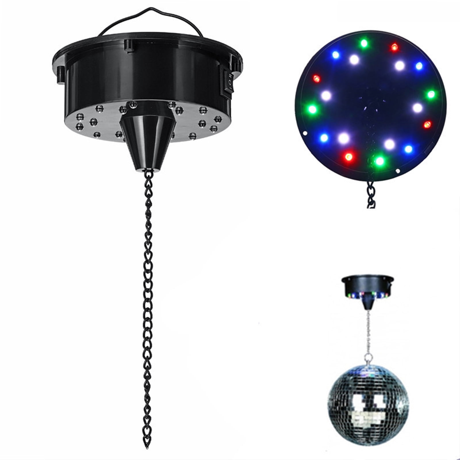 Rotating Mirror Disco Ball Motor Hanging Sound Control 18 Led Light Beads for Home Bar Party DJ Stage Light Background