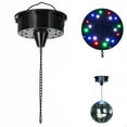 Rotating Mirror Disco Ball Motor Hanging Sound Control 18 Led Light