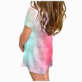 thumbnail image 4 of Girls Outfit Sets Short Sleeve Tie-Dye T Shirt Shirts and Shorts Size 4T-14T Kaprioy Baby Clothes for Girls, 4 of 6