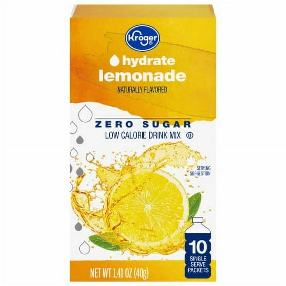 KR Hydrate Zero Sugar Lemonade Drink Mix Packets 10 Packets.