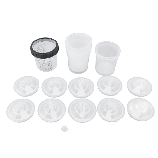 Vasos para pintura en aerosol con revestimiento, vasos desechables para pintura en aerosol, vasos para mezclar pintura con tapa, vasos para pintura desechables, características mejoradas