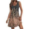 thumbnail image 2 of Karight Womens Tank Dresses Floral Graphic Print Sleeveless Short Mini Dress Beach Sundress with Pockets Vacation Outfit, 2 of 7