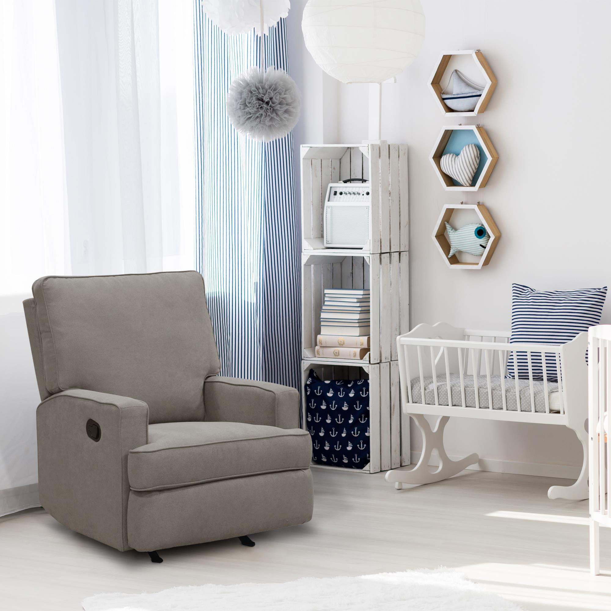 Baby Relax Salma 2-in-1 Rocker Recliner Chair, Taupe Velvet