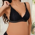 thumbnail image 5 of Women's Lace Nursing Bra Wirefree Padded Breastfeeding Maternity Bralette V Neck Seamless Comfort Push up Bras, 5 of 8
