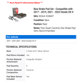 thumbnail image 2 of Rear Brake Pad Set - Compatible with 2017 - 2019, 2021 - 2023 Honda CR-V 2018 2022, 2 of 2