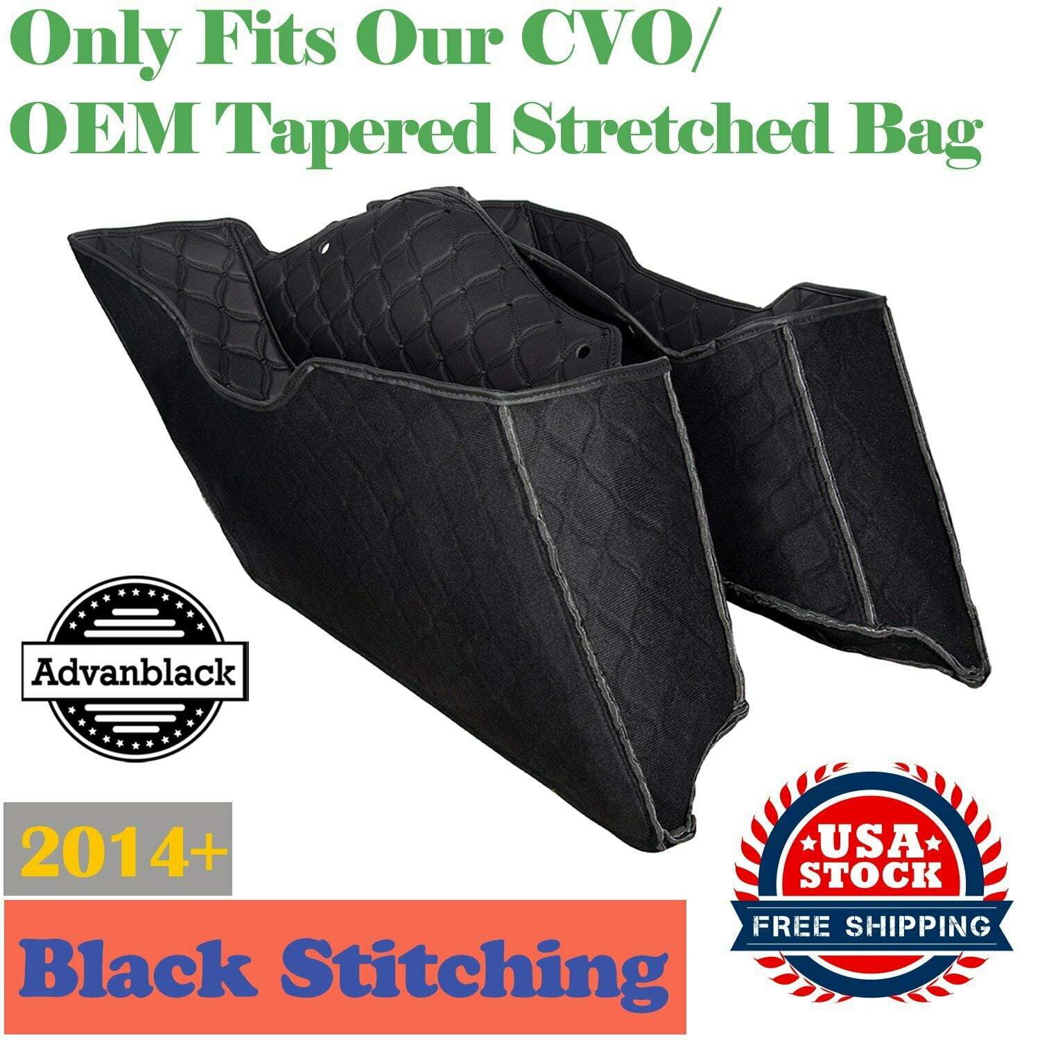 CVO Hard Saddlebags 2018 2019 Stock Stretched Bags Us Stock Advanblack Black Thread Extended Bags Inserts Stretched Saddlebags Liners Fit for 2014 