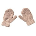 thumbnail image 2 of Plush Soft Winter Gloves, Warm Fleece Lined Mittens with Elastic Wrist, Comfortable Full Finger Cold Weather Gloves, 6 Color Options for Babies and Kids Khaki, 2 of 4