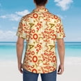thumbnail image 4 of Gaeub Scandinavian Alphabet2 Print Men's Hawaiian Shirt,Button Down Short Sleeves Shirts,Tropical Beach Casual Button Down Shirts,Large, 4 of 7