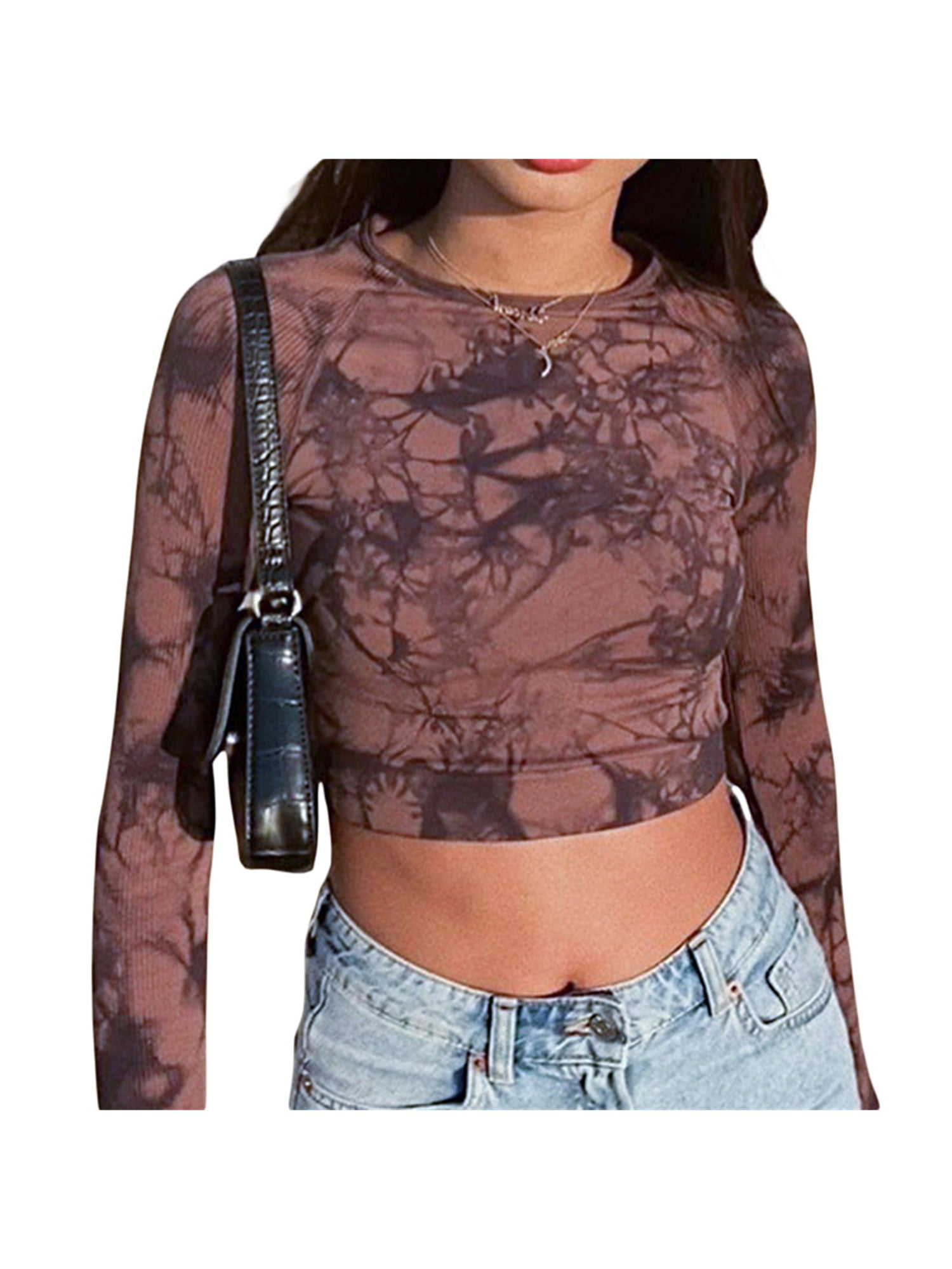 TOPUNDER Women T Shirt Slim Tank Printed Crop Tops Short Sleeve Blouse