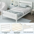 thumbnail image 5 of BTMWAY Twin Platform Bed Frame, Heavy Duty Wood Platform Bed Frame with Headboard and Footboard, Modern Twin Size Bed Frame for Kids Teens Adults, No Box Spring Needed, White, 5 of 11
