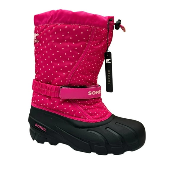 SOREL Youth Girls Snow Boots Size 7/ Women's 8.5-9 Fuchsia Fizz Black Waterproof