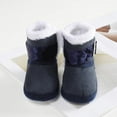 thumbnail image 3 of Xmarks Newborn Baby Warm Winter Snow Boots Toddler Soft Sole Anti-Slip Infant Prewalker Unisex Nursling Crib Shoes Dark Blue 0-18 Months, 3 of 7