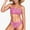 Pink, variant on Women's Leopard Print Bikini Set with Scoop Neck Top and Cutout Side Bottoms - Medium, Black