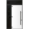thumbnail image 2 of Front Exterior Prehung Steel Door / Dekton 0118 Natural Noir / Side and Top Exterior Window Sidelite / Entry Metal Modern Painted W36+16x96+16 Right-hand, 2 of 4