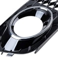 thumbnail image 4 of Astra Depot Glossy Black Chrome Ring Front Lower Bumper Fog Light Cover Mesh Grille Fit Audi A4 B8 2008-2012, 4 of 7