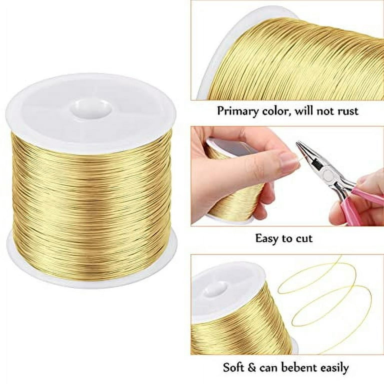  BEADNOVA Craft Wire Jewelry Beading Wire Tarnish Resistant  Copper Wire for Jewelry Making with Cutting Pliers (5pcs, 26 Gauge)