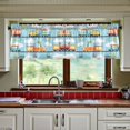 thumbnail image 3 of Yayeee Kitchen Curtains Tier Set of 2 Light Filtering 57"x36" Over Sink Window Panels, Cartoon Train Pattern, 3 of 7