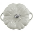 thumbnail image 2 of STAUB Cast Iron 3.5-qt Pumpkin Cocotte with Stainless Steel Knob - White Truffle, 2 of 7