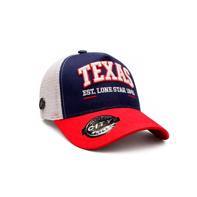 Knite Gorra Trucker para Hombre de Malla Transpirable Texas Lone Star Tricolor