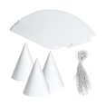 thumbnail image 1 of wonima02 30 PCS White Cone Hats Party Hats DIY for Kids Adult - One size fits all - 6.3 5.9 7.9 inch - Paper - Hand Wash Only - Costume Headwear - Halloween, Christmas, Thanksgiving, Birthday, 1 of 1
