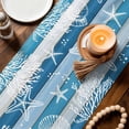 thumbnail image 3 of Blue Coastal Beach Table Runner 108 Inches, Nautical Starfish Coral Vintage Wooden Bed Runner Dresser Scarves Tabletop for Indoor Outdoor Parties/Ceremony/Banquet, 13"x 108", 3 of 8