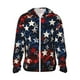 thumbnail image 1 of Fotbe Red Blue White Stars Chaqueta con Protección Solar UPF 50+ para Hombre y Mujer, Camisa con Capucha y Bolsillos-Medium, 1 of 7