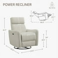 thumbnail image 6 of CHITA Power Swivel Glider Recliner for Living Room Nursing Chair Faux Leather Recliner with USB Ports, Coconut Milk, 6 of 14