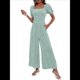 thumbnail image 2 of Mono de Verano 2025 para Mujer, Estilo Floral, Informal, Holgado, con Pierna y Corta. Verde L, 2 of 10