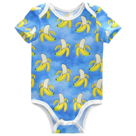 joogoo Bananas Pattern Baby Bodysuits Short Sleeve Cotton Onesies Clothes 6Months