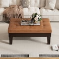 thumbnail image 2 of Storage Ottoman with Drawer | PU Button Tufted Ottoman Bench Footrest with Hidden Storage, Brown Leather Living Room Furniture, Plush Cushioned Seat & Sturdy Hardwood Legs, 2 of 9