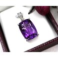 thumbnail image 1 of Collier Améthyste Naturel, Pendentif Améthyste en Argent, Pendentif Coussin Améthyste, 1 of 2