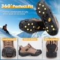 thumbnail image 4 of Ice Snow Cleats for Shoes & Boots, 10-Stud Winter Traction Crampons, Anti-Slip Rubber Slip-on Footwear for Men, Women & Kids – Perfect for Ice Fishing, Hiking, Running & Winter Activities, Size L, 4 of 6