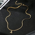 thumbnail image 3 of Personalized Gold Monogram Necklace Titanium Steel Initial Pendant Choker for Women, 3 of 4