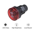 thumbnail image 5 of Uxcell 28mm AC 380V with Buzzer Flashing Alarm Dashboard LED Indicator Light Red, 5 of 5