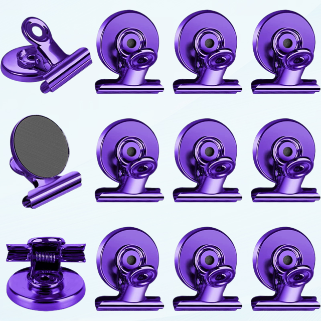 12 Pack Magnet Clips Fridge Magnets Strong Magnetic Clips Heavy Duty, Scratch Free Refrigerator Magnets Clips for Whiteboard, Kitchen, Office, School, Classroom (30mm Wide)