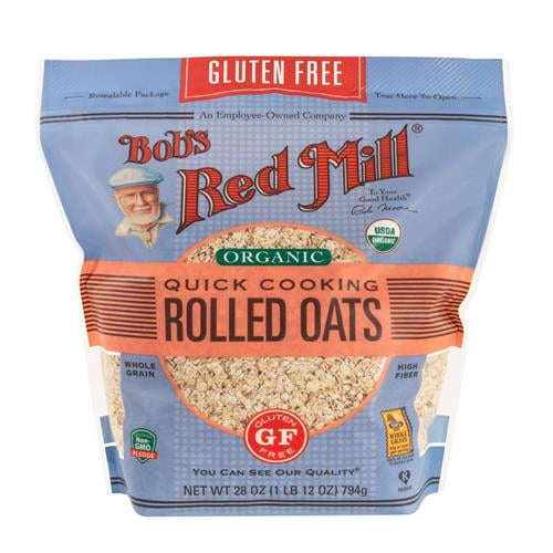 Bobs Red Mill Gluten Free Organic Quick Cooking Oats, 28-Ounce - Pack of 2