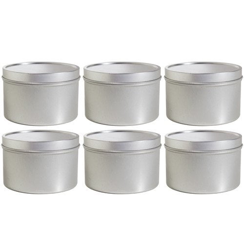 JUVITUS 8 oz Metal Steel Tin Deep Container with Tight Sealed Cover