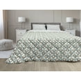 thumbnail image 1 of Abstract Down Alternative Comforter, Wavy Vertical Streaks with Circular Bicolor Elements, Microfiber Quilt for All Season, 5 Sizes, Cadet Blue Plum, by Ambesonne, 1 of 3