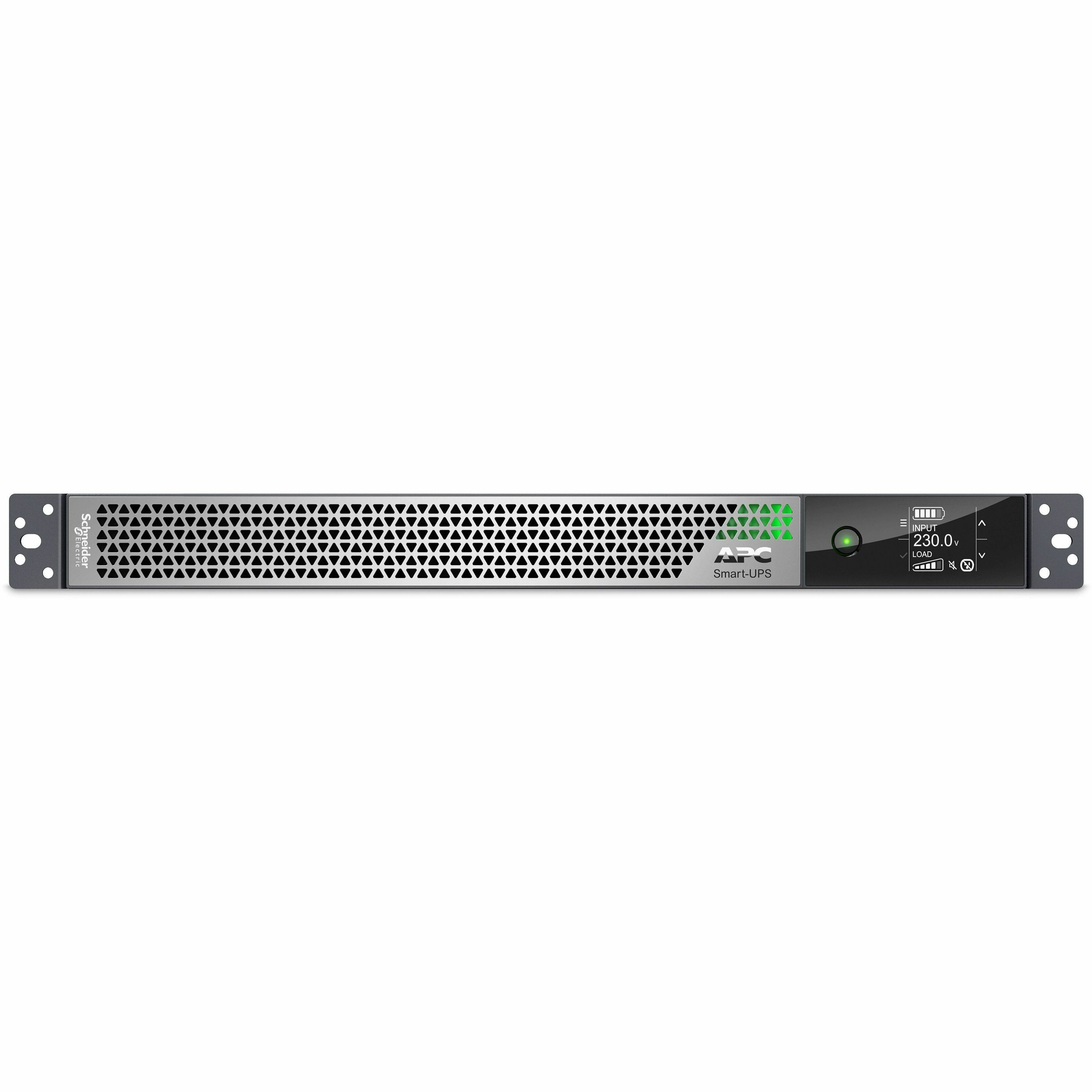 APC Smart-UPS Ultra On-Line, 3000VA, Lithium-ion, Rack/Tower 1U, 208/230V, 3x C13, 2x C19 IEC outlets, Network Card, Extended runtime, W/rail kit - 1U Rack-mountable - 1.50 Hour Recharge - 4.60 Min...