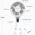thumbnail image 4 of Ventilador de escritorio portátil con nebulización, pequeño, de refrigeración, mini-usb, de pie, personal, humidificador inteligente blanco, alimentado por batería, 4 of 4
