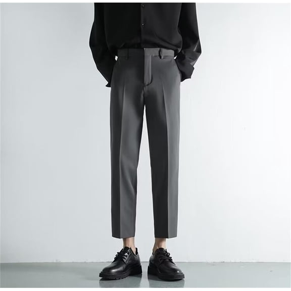 Japanese Korean Style Men's Summer Suit Pants Versatile Solid Color Casual Trousers for Fashion Comfort Men's Comfortable Lightweight Hiking Pants Kids Pull On Sweatpants