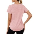 thumbnail image 7 of JYnXIANTI Womens Tops Short Sleeve V Neck Curved Hem Shirts Thin Breathable Workout Athletic Gym T Shirts Summer Clothes, 7 of 7
