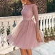 thumbnail image 2 of ¡Rebajas! Vestidos de cóctel Prolriy para mujer, vestidos de noche ajustados con tirantes y escote redondo, elegantes vestidos de encaje para boda, vestidos formales para mujer, vestidos de mujer, 2 of 7