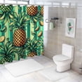 thumbnail image 6 of GOSMITH Triped Pineapple Slices Decorative Square Shower Curtain for Bathroom White, 6 of 6