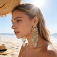 thumbnail image 3 of Cheapark Boho Tassel Beaded Earrings Dangle Drop Earrings for Women Vintage Ethnic Style Long Statement Jewelry for Everyday Wear and Home Outings, 3 of 5