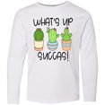 thumbnail image 3 of Inktastic What's Up Succas Funny Cacti Plants Long Sleeve Youth T-Shirt, 3 of 5